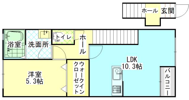 サンコート庭瀬(1LDK/2階)の間取り写真