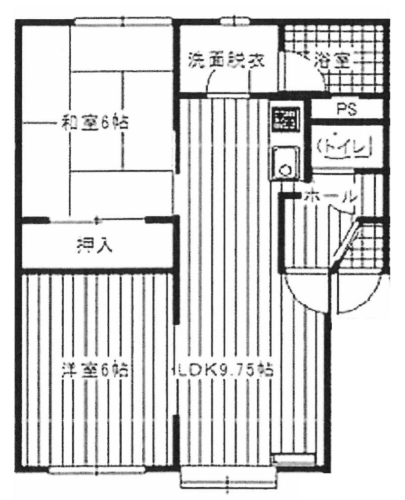 クリスタルハイツ(2LDK/1階)の間取り写真