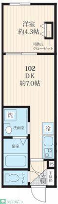 IKI国分寺(1DK/1階)の間取り写真