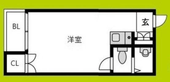 パインビル(ワンルーム/2階)の間取り写真
