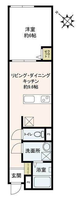 ポルトス千葉(1LDK/1階)の間取り写真