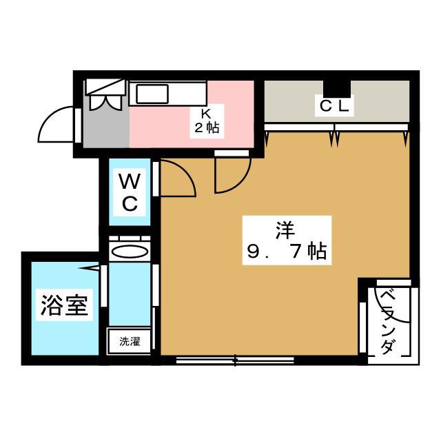 シャルマンカーナ(1K/2階)の間取り写真