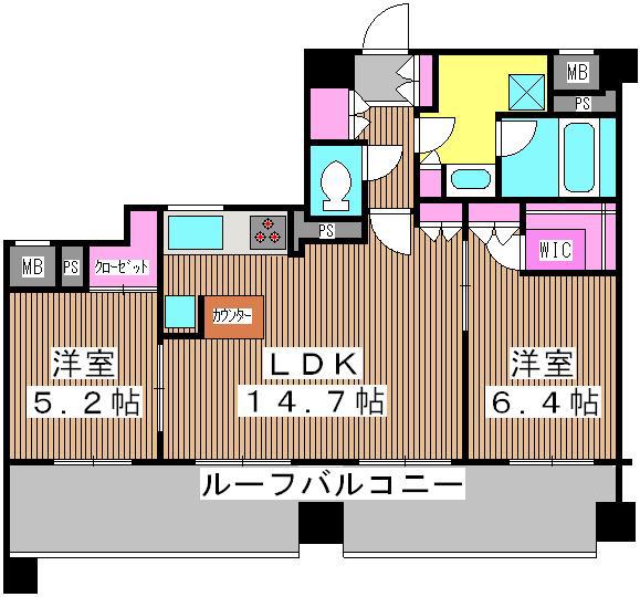 パークアクシス板橋(2LDK/5階)の間取り写真