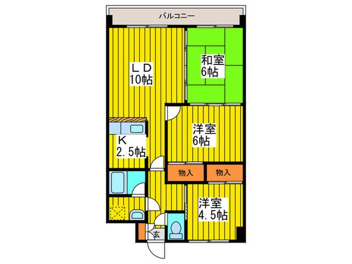 ロイヤルレインボー平岸(3LDK/7階)の間取り写真