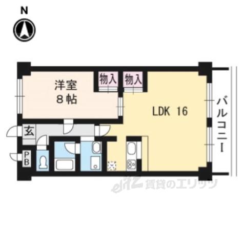 グレースナカミヤ(1LDK/2階)の間取り写真