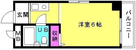新在家ビル(ワンルーム/3階)の間取り写真