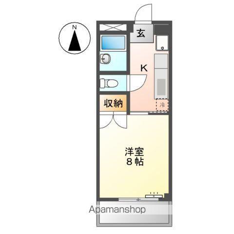 クィーンシティ吉川(1K/1階)の間取り写真