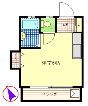 ハイツエミー NO2(ワンルーム/2階)の間取り写真