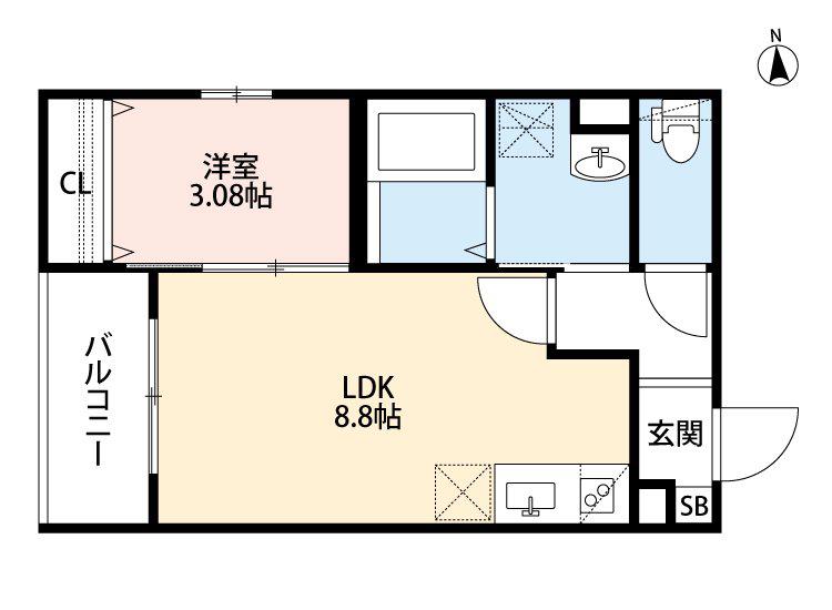 セニャリブロ(1LDK/1階)の間取り写真