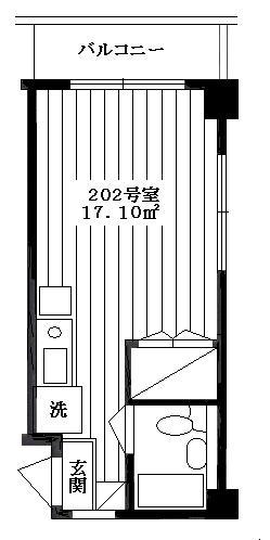 メゾン ハナブサ(ワンルーム/2階)の間取り写真