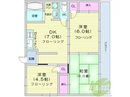 コープ針生 A(3DK/2階)の間取り写真