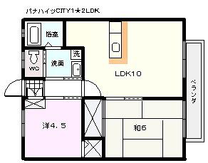 パナハイツCITY1(2LDK/1階)の間取り写真