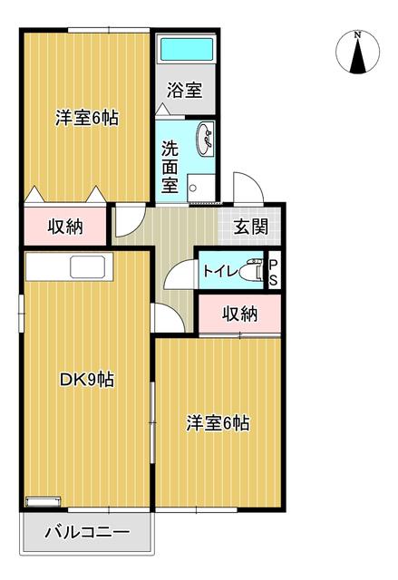 クラフト三番館(2DK/2階)の間取り写真