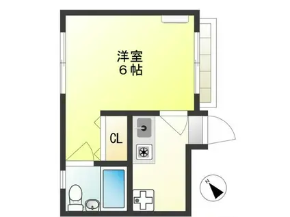 メゾンアヤキ(1K/1階)の間取り写真