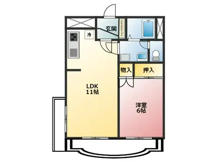 パレスヒルズ21(1LDK/3階)の間取り写真