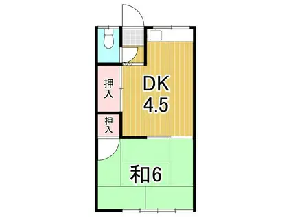 森田荘(1DK/2階)の間取り写真