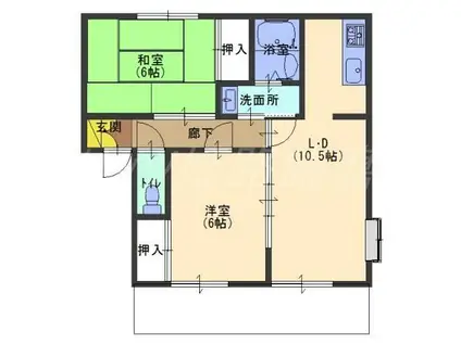 チェルニー英賀保(2LDK/1階)の間取り写真