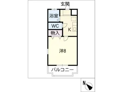 リトルアイランド303パートII(1K/2階)の間取り写真