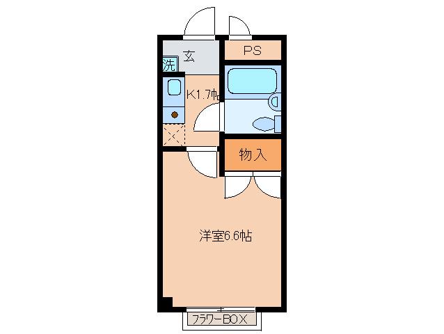 セントハイム(1K/3階)の間取り写真
