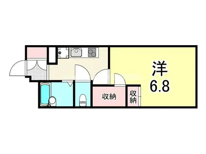 レオパレスグリーンアンバー(1K/3階)の間取り写真