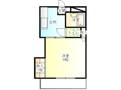 Fハイツ小原田(1K/2階)の間取り写真