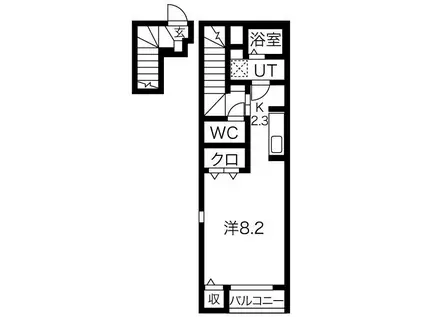 AVANCE(1K/2階)の間取り写真