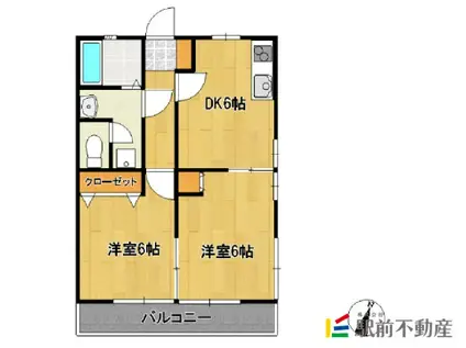 サンハイム宮ノ後(2DK/1階)の間取り写真