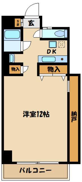 ウェル相武台パートI(1K/5階)の間取り写真