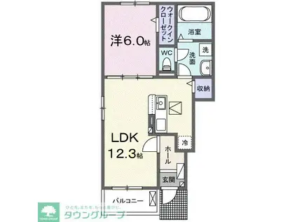 ヒカルサ加須イーストI(1LDK/1階)の間取り写真