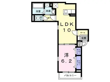 シャインII(1LDK/3階)の間取り写真