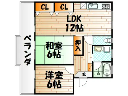 メゾン上田(2LDK/2階)の間取り写真