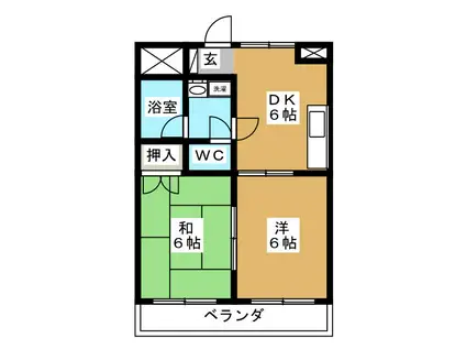 レールサイドヒルズ(2DK/3階)の間取り写真