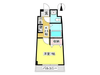 セラヴィ坂崎(1K/6階)の間取り写真