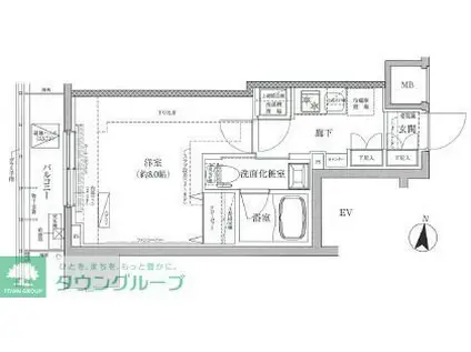 ティモーネプレミアムノルド亀戸(1K/5階)の間取り写真