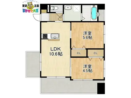 MODERN PALAZZO 浦上駅前(2LDK/6階)の間取り写真