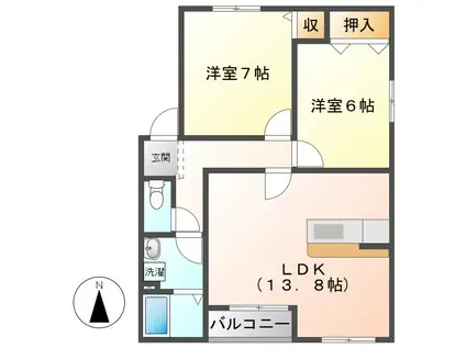 M&COOPER II(2LDK/1階)の間取り写真