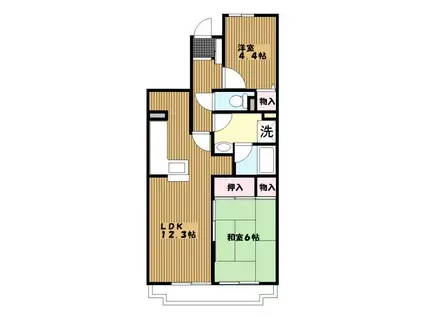ヒルズ南戸塚(2LDK/2階)の間取り写真