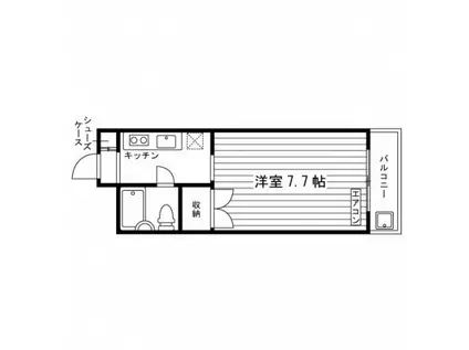 シャトレ・カルム衣笠(1K/2階)の間取り写真