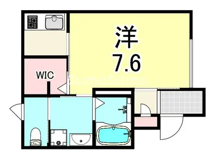 プランドール豊町(1K/1階)の間取り写真