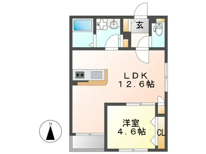 BC大金(1LDK/1階)の間取り写真