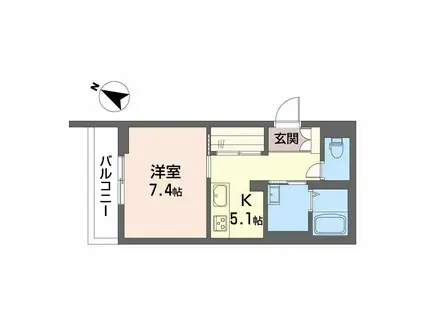 PARADISO本荘(1K/3階)の間取り写真