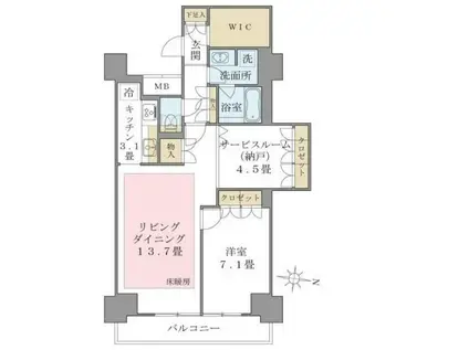 BRILLIA IST 東雲キャナルコート(1SLDK/10階)の間取り写真