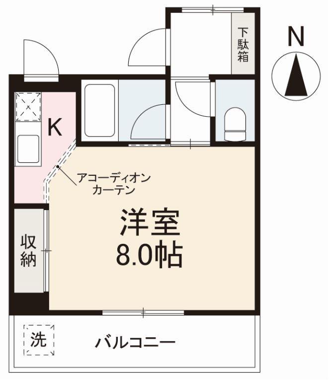 バウハウスクボタ(1K/2階)の間取り写真