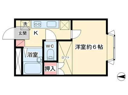 サンシャイン磯部(1K/2階)の間取り写真