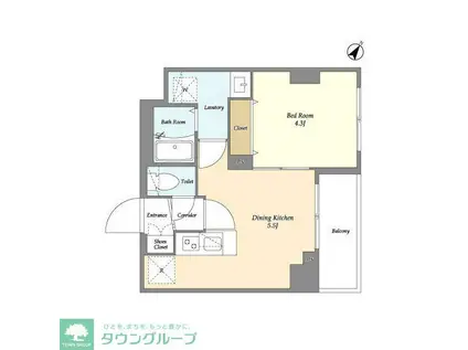 KDXレジデンス町田ノース(1DK/3階)の間取り写真