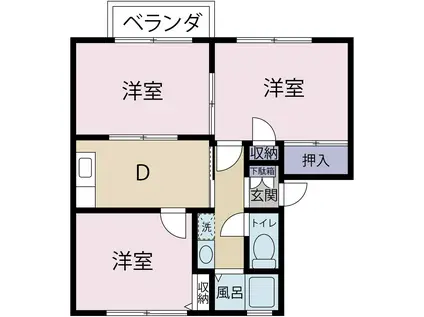 キャニオンハイツ(3DK/2階)の間取り写真