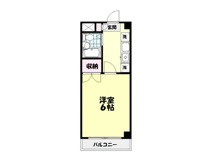 ヴェリテ三園(1K/4階)の間取り写真