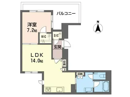 フェリシータ(1LDK/3階)の間取り写真