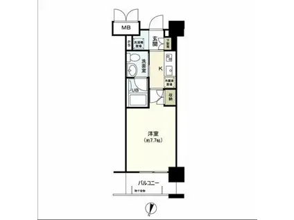 レジデンス片平(1K/12階)の間取り写真