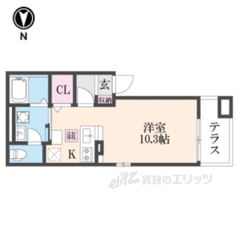 リベルテ祥豊(ワンルーム/1階)の間取り写真